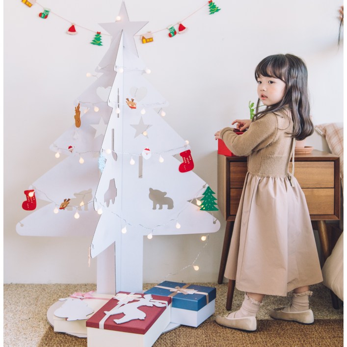 [키즈바래] 분리수거 간편한 종이 트리 만들기 엄마표 미술놀이 크리스마스 용품 크리스마스 꾸미기 집콕놀이 어린이인증제품 만들기 놀이 종이장난감, 단일색상