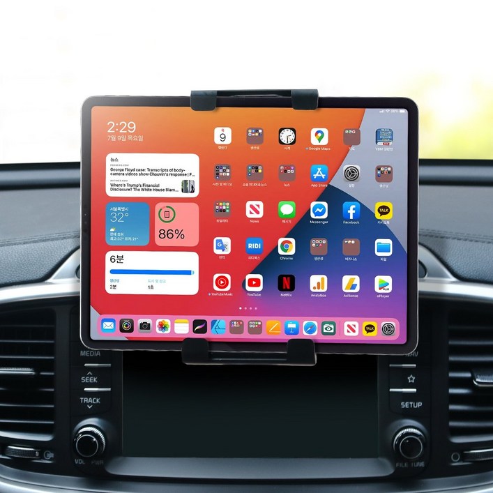 차량용태블릿거치대 아이패드 갤럭시탭 자동차 대쉬보드 흡착식 카니발 제네시스, 1개