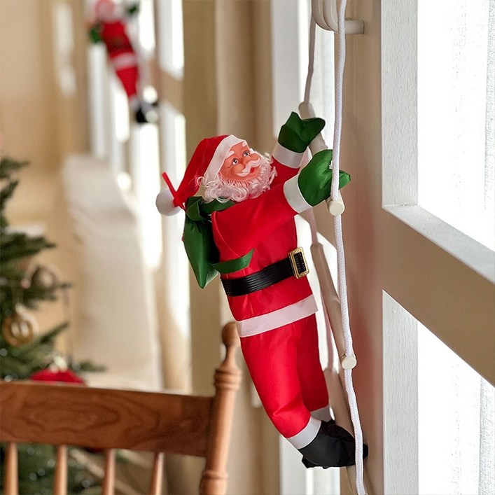 당일출고 루시아이 대롱대롱 사다리 타는 산타 크리스마스 장식, 1개