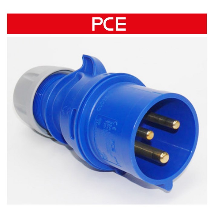 PCE 0236 CEE 산업용 플러그 32A 3P 6h 230V IP44 샤크 IEC60309 TYP023