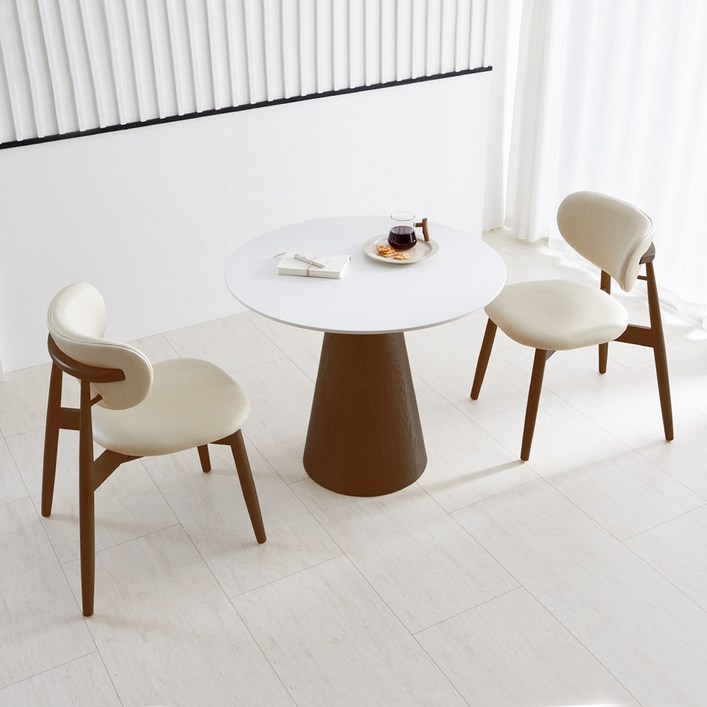베스트리빙 콘 원형 노아 포세린 통세라믹 2인용 식탁테이블세트원뿔기둥방문설치