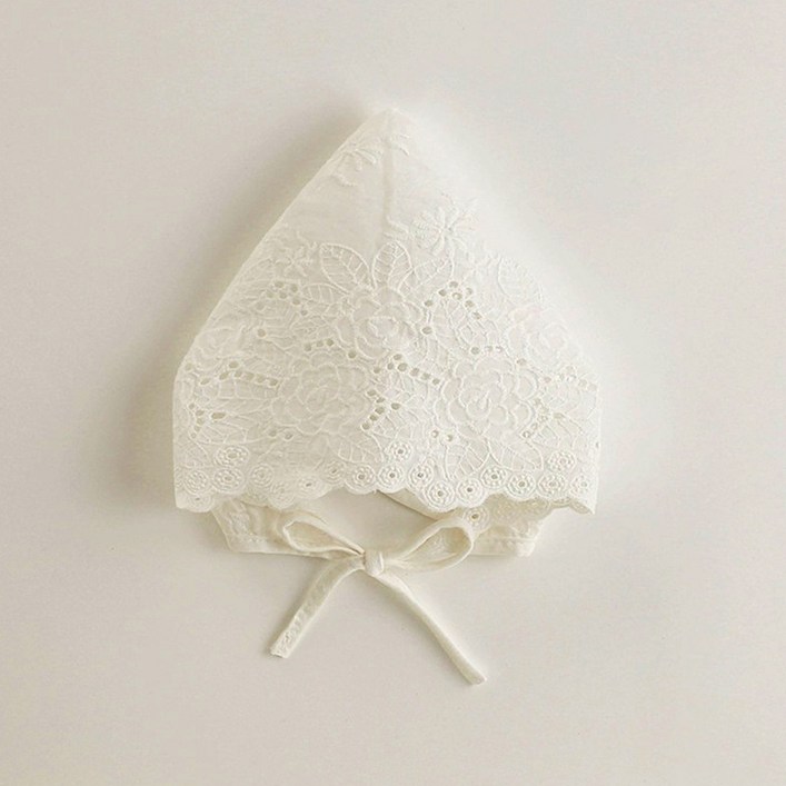 아기 보넷 블루밍 앤틱 로즈 레이스