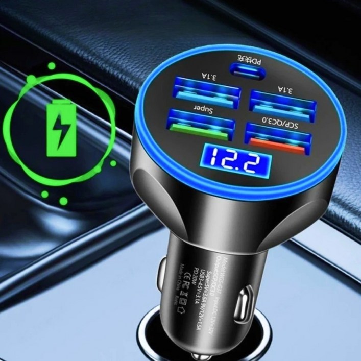 나팔래옹 5포트 시거잭 차량용 초고속 충전기 멀티포트 USB C타입 자동차