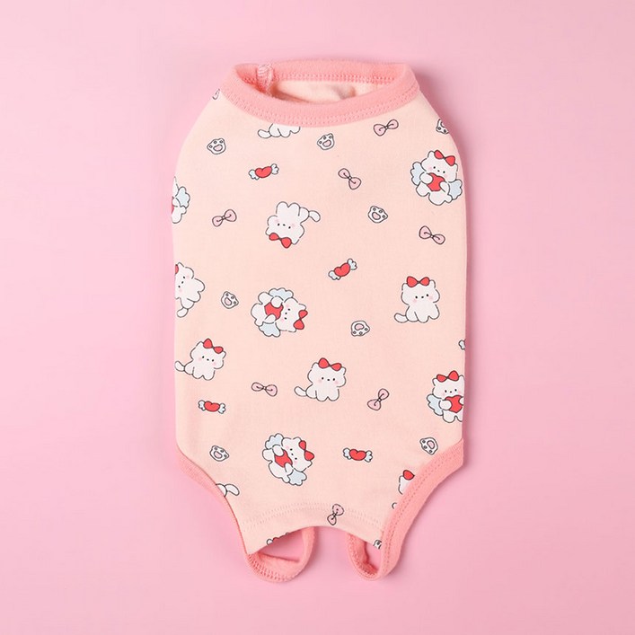 강아지올인원 여아용 민소매 패턴 올인원 XS3XL