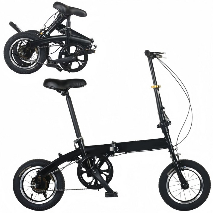Mochae 접이식 자전거 고성능 미니 경량 성인 출퇴근 휴대용 접이식자전거 가족형 남녀공용 12인치, 1개, 110cm, 블랙