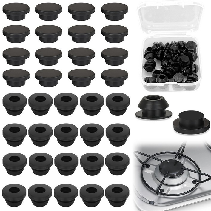 36개 고무 플러그 5mm 실리콘 스냅인 잠금 구멍 플러그, 실리콘 고무 구멍 플러그, 실리콘 잠금 구멍 플러그 솔리더,도메틱 Smev Thetford와 호환되는 보호 고무 플러그