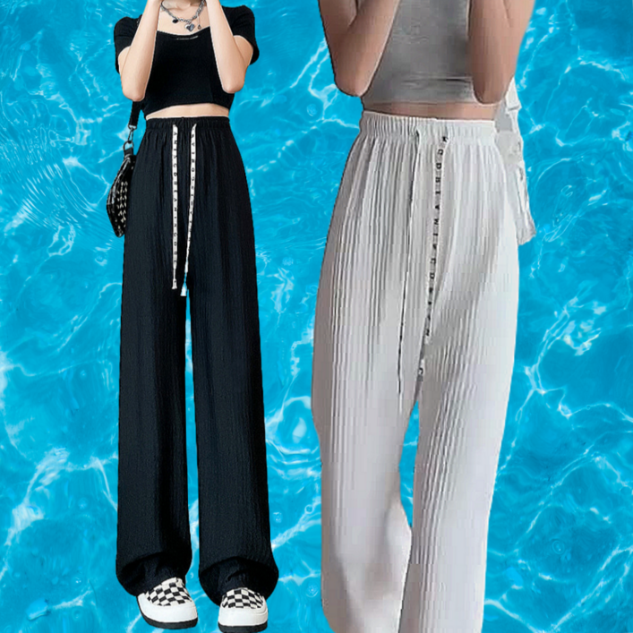 11 온니 찰랑찰랑 여성 밴딩 와이드 쿨 팬츠 홈웨어