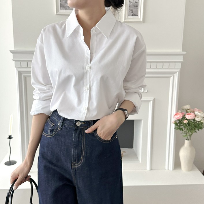 여자 봄 데일리셔츠 4종 기본핏 오버핏 긴팔셔츠