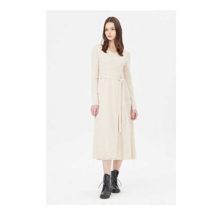 시슬리 랩스타일 플리츠 니트 원피스 SAKO04411