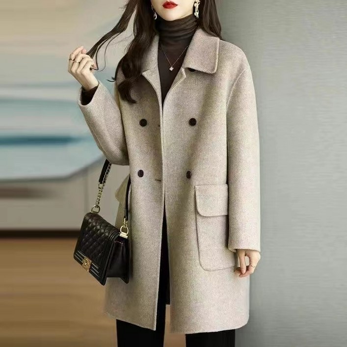 휠렉스 여성 트렌디 더블 버튼 모직 발마칸 코트 JT263 휠렉스 여성 트렌디 더블 버튼 모직 발마칸 코트 JT263