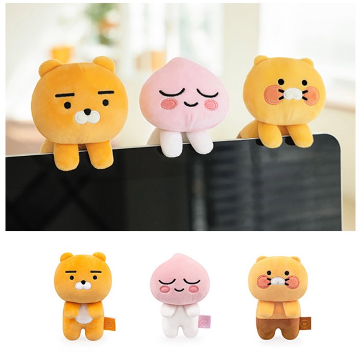 카카오프렌즈 카카오 춘식이 어피치 라이언 모니터 네비 쿠션 인형 인테리어 3종 선택