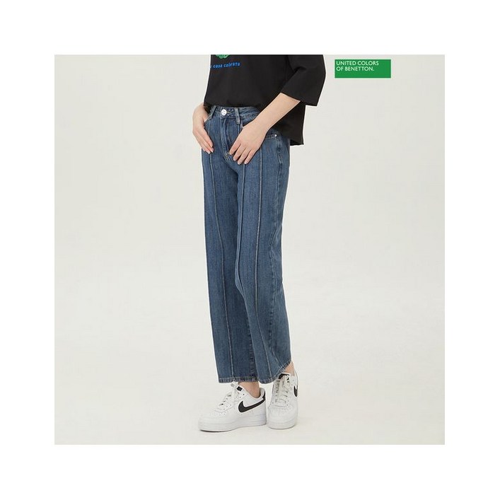 정품발송 베네통 넌스판 절개 통일자 데님 팬츠 BADP18341IN 365031