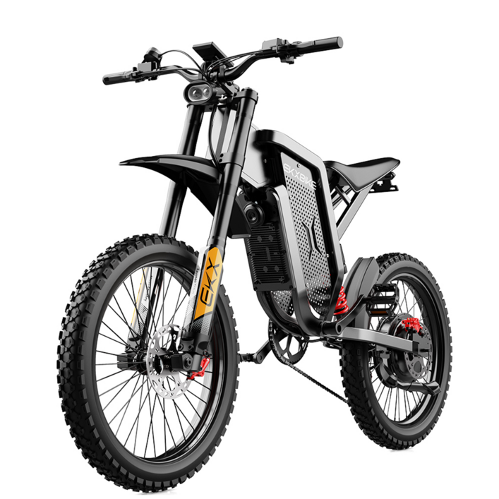 idotata X20MAX 전기자전거 3000W 60V 30Ah 배터리 최고속도 75kmh 출퇴근용 배달용, 블랙, 알루미늄