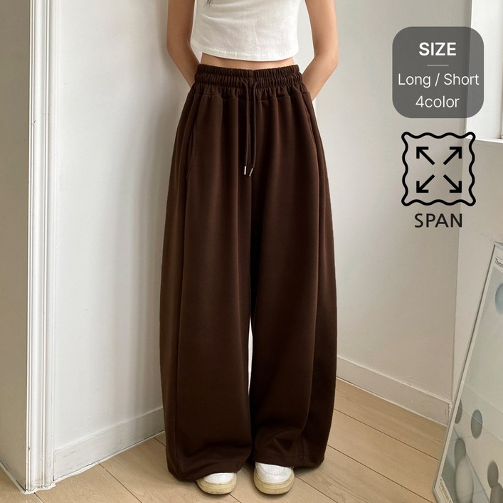 잇진 여성  빅사이즈 투웨이 절개 벌룬 와이드 트레이닝 팬츠 기본숏 2단기장