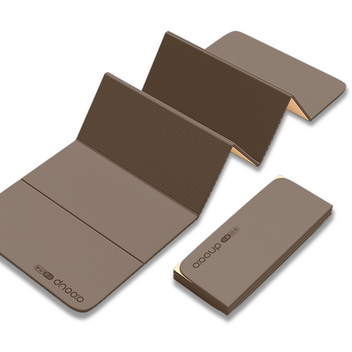 남성용 접이식 피트니스 요가 매트 POE 소재 천연 항균 진드기 방지 휴대용, 모카 브라운, 1개