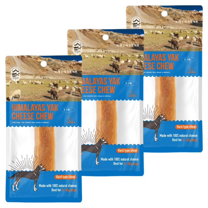 오래오래프로젝트 강아지 오래먹는 간식 히말라야 야크치즈 야크츄 S, 3팩, 1개