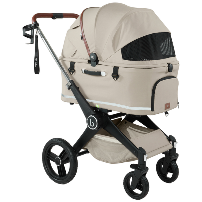 낫쏘빅 반려동물 파트라슈3 캐리어 분리형 유모차  레인커버  컵홀더  숄더스트랩 세트, 크림베이지, 1세트