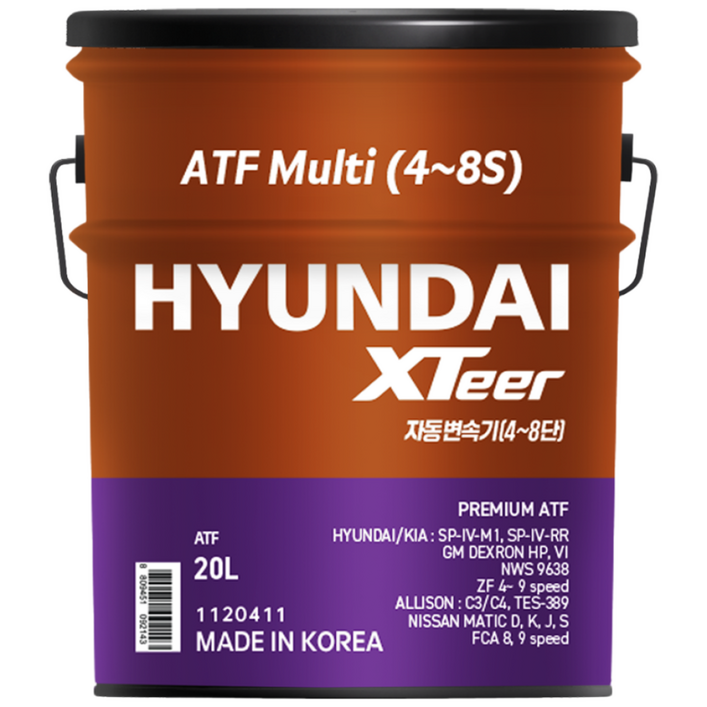 현대 엑스티어 xteer atf multi-v(4~8) 4단~8단 자동미션 오일 20L, 1개, XTeer ATF Multi