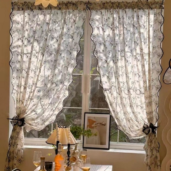 유스몰 플라워 인테리어 커튼