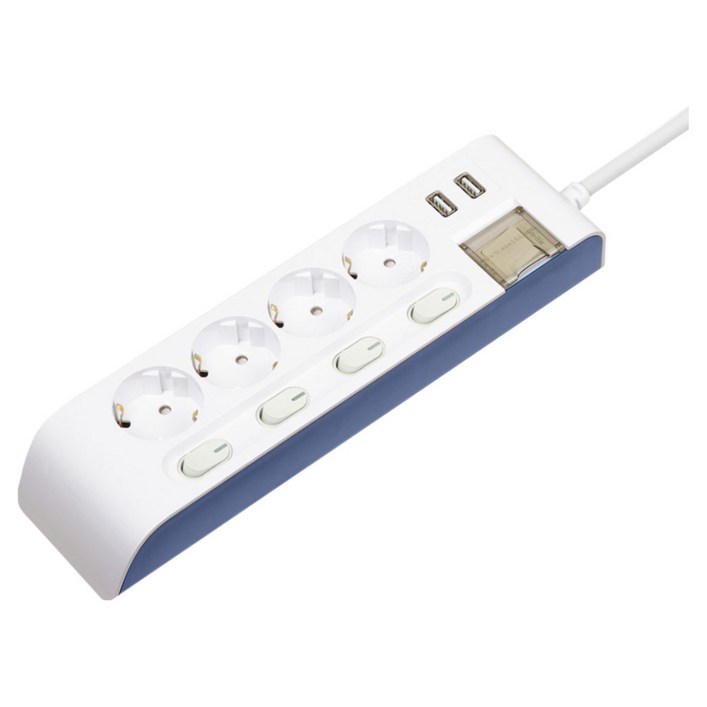 현대일렉트릭 하이탭 4구 개별스위치USB 멀티탭 2800W 국내생산