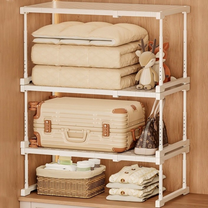 Shipshape 옷장 레이어드 높이조절 길이조절 칸막이 싱크대 하부장 정리 수납 선반 신발걸이 적층형 정리대