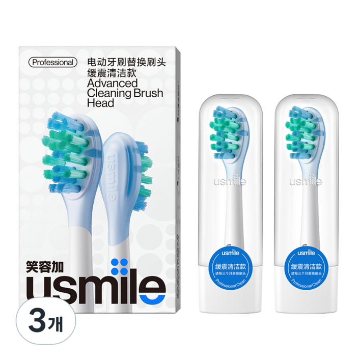 유스마일 에어쿠션 프로패셔널 칫솔모 - 전 기종 호환, 3개, 클리닝-PCK004