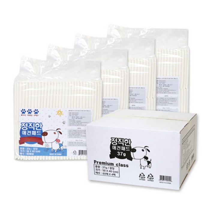 정직한패드 50 x 40cm 프리미엄 37g 소형 60매 x 4팩 정직한패드 50 x 40cm 프리미엄 37g 소형 60매 x 4팩