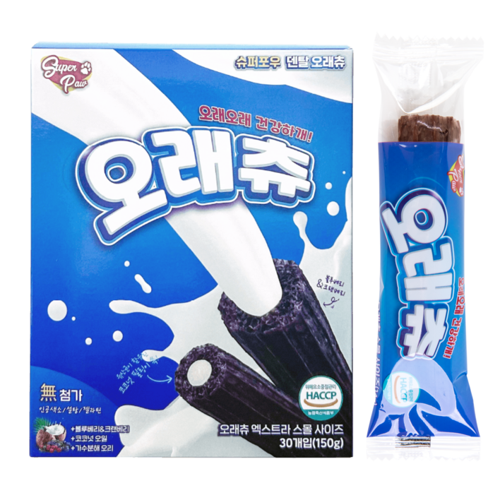 슈퍼포우 오래츄 강아지 덴탈껌, 블루베리, 150g, 1개