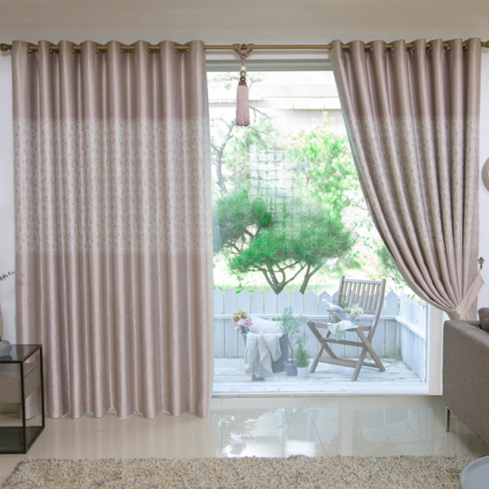 지나송 뉴리엘 아일렛 암막커튼 2p  커튼끈 2p  후사고리 2p  나사  커튼봉 세트