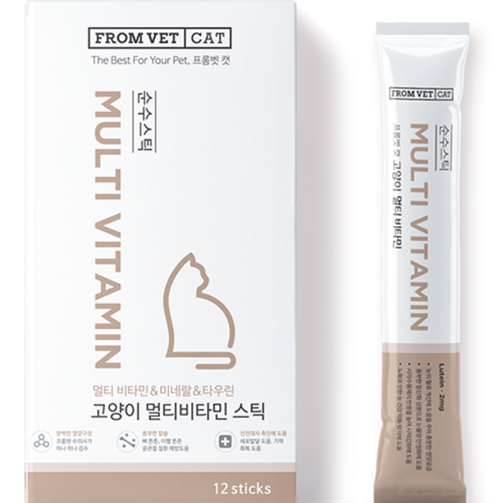 프롬벳 순수스틱 고양이 멀티비타민 스틱 영양제 12p 144g