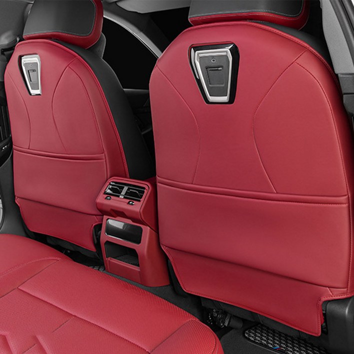 카에버 BMW 5시리즈 g60 전용 프리미엄 시트 킥패드 i5 24년 이후 풀커버, 부르고뉴 레드, 2개