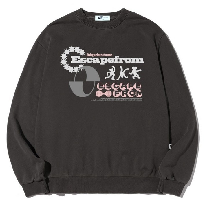 이스케이프프롬 어드벤쳐 피플 프린트 피그먼트 맨투맨