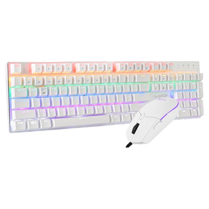 지클릭커 게이밍 키보드 청축  마우스 세트, WHITE, GMK510X SPECIAL, 일반형