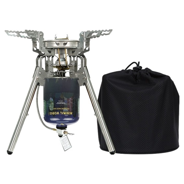 미니멀웍스 파워스토브 W 가스 버너, 실버, 1개