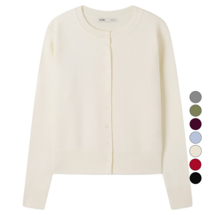 미쏘 여성용 에센셜 라운드넥 가디건