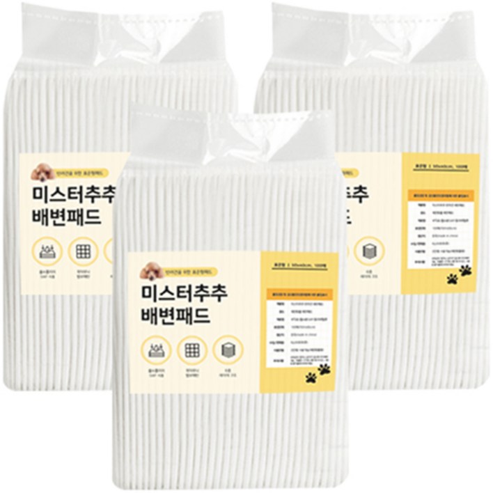 미스터추추 반려견 배변패드 15g, 100개입, 3개 미스터추추 반려견 배변패드 15g, 100개입, 3개