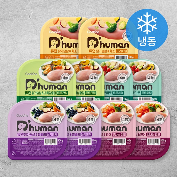 [로켓프레시] 듀먼 강아지 닭가슴살 화식 용기형 세트 (냉동)