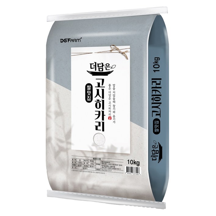 더담은 2024년산 햅쌀 고시히카리 백미, 특등급, 10kg, 1개 더담은 2024년산 햅쌀 고시히카리 백미, 특등급, 10kg, 1개