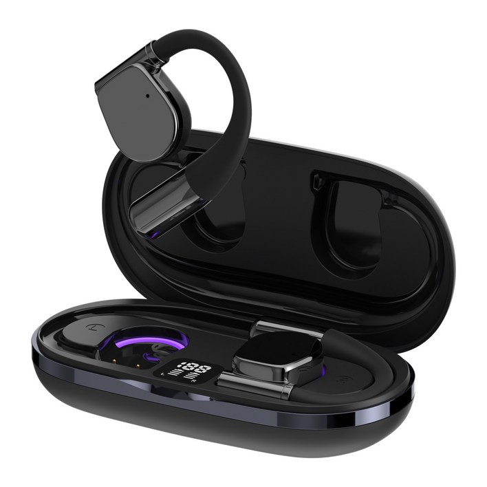 아이리버 오픈핏 귀걸이형 무선 V6.0 C타입 블루투스 이어폰, 블랙, IBIX7