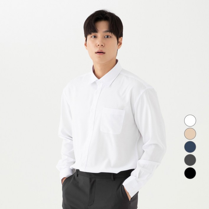 캐럿 남성용 구김 없는 링클프리 베이직 긴팔 셔츠 캐럿 남성용 구김 없는 링클프리 베이직 긴팔 셔츠