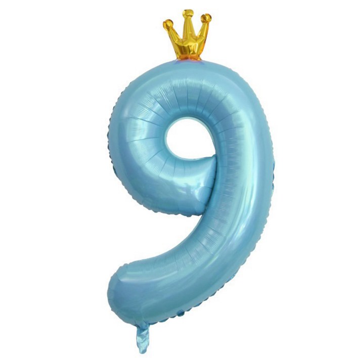 이자벨홈 생일파티 왕관 숫자 풍선 9 초대형, 블루, 1개 포켓몬풍선