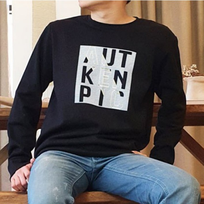 더폴그라운드 남여공용 기모 맨투맨 뉴블랙 차콜