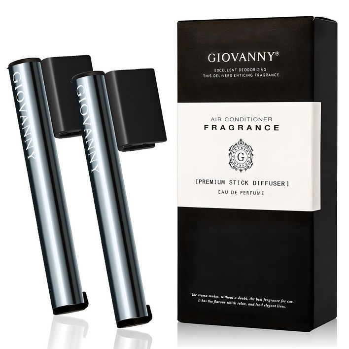 GIOVANNY 차량용 프리미엄 스틱 디퓨저 2p  리필 4p, 피코크 블루블랙체리, 1개