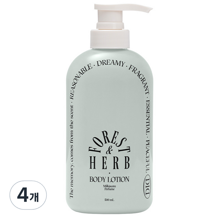 오디드 밀크인세라 퍼퓸 바디로션 포레스트허브향, 4개, 500ml
