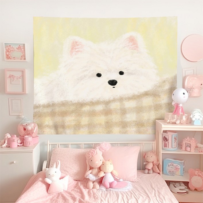 홈플로우 몽글몽글 감성 동물 홈인테리어 태피스트리