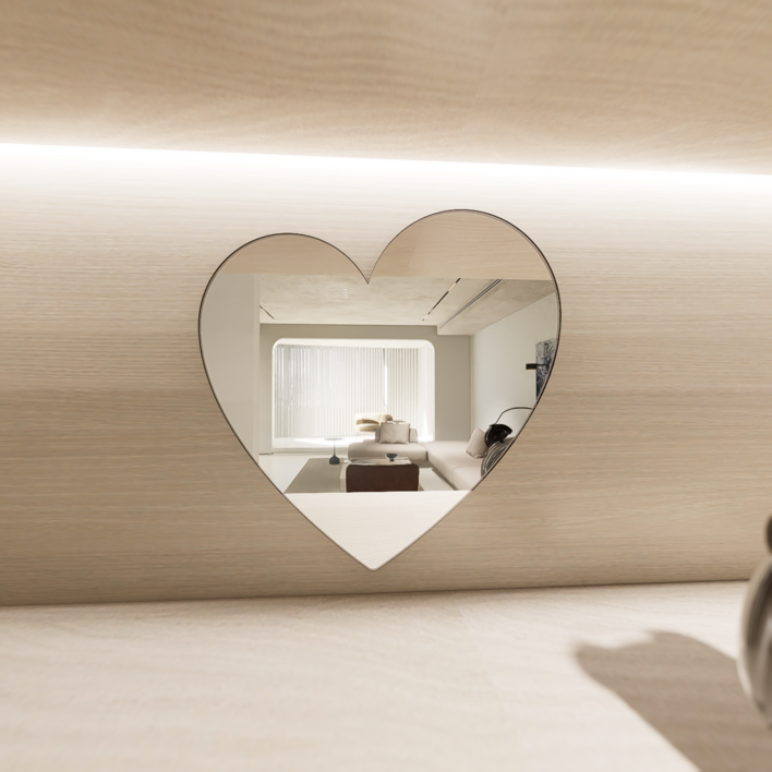 마드 비정형 아크릴 거울 하트 M