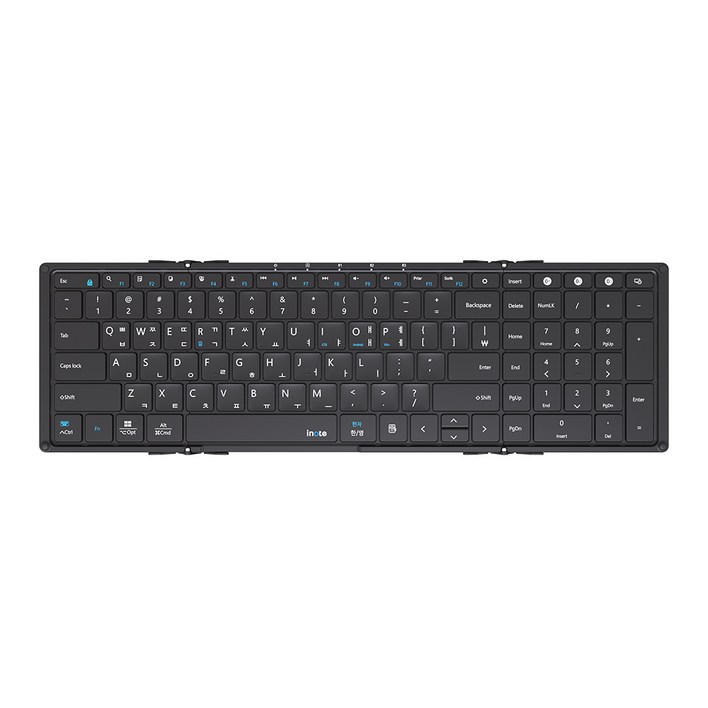 아이노트 XFolding 멀티페어링 풀사이즈 접이식 블루투스 무선 키보드, 블랙, XK903B