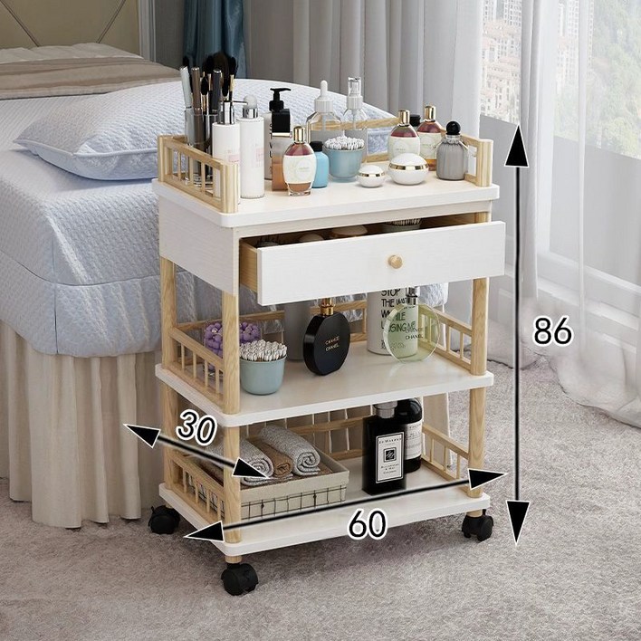 뷰티샵 트롤리 원목 미용카트 피부과 마사지 츄레이