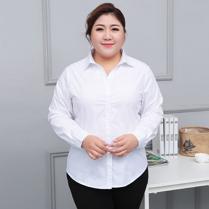 여성 빅사이즈 반팔 블라우스 셔츠 흰색 오피스룩 빛깃닥
