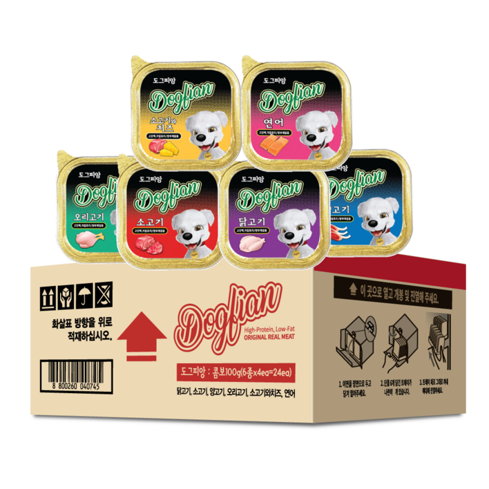 도그피앙 강아지 캔 6종 콤보 48개입 반려견 간식, 48개, 100g, 도그피앙 콤보